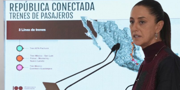 CLAUDIA SHEINBAUM PRESENTA TRES NUEVAS RUTAS DEL TREN DE PASAJEROS